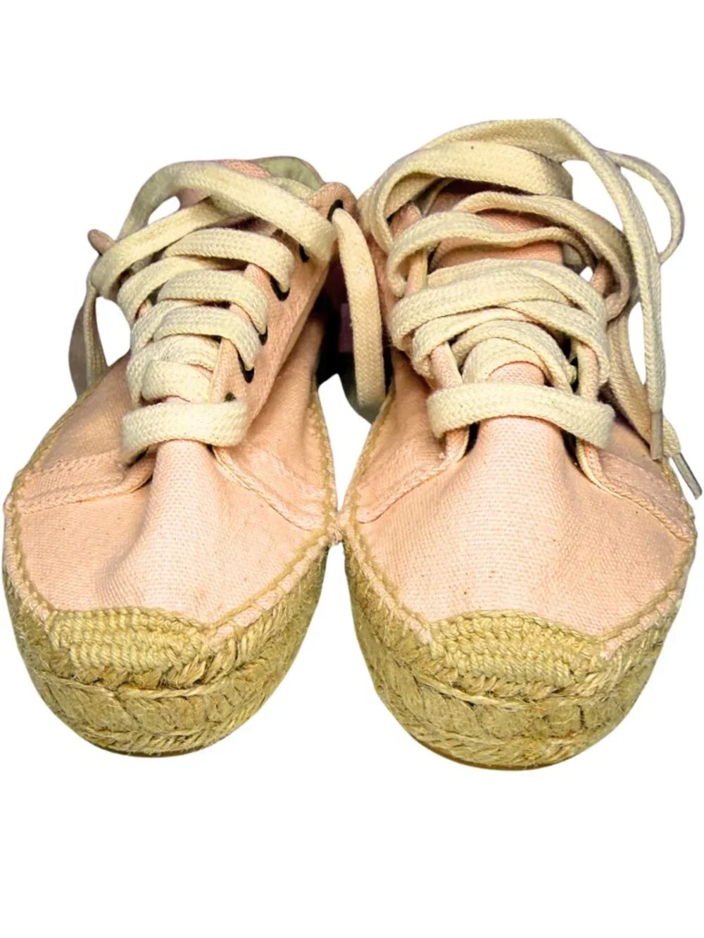 Soludos Espadrille Casual Classic Sneakers Pink Linen Jute Size 8.5